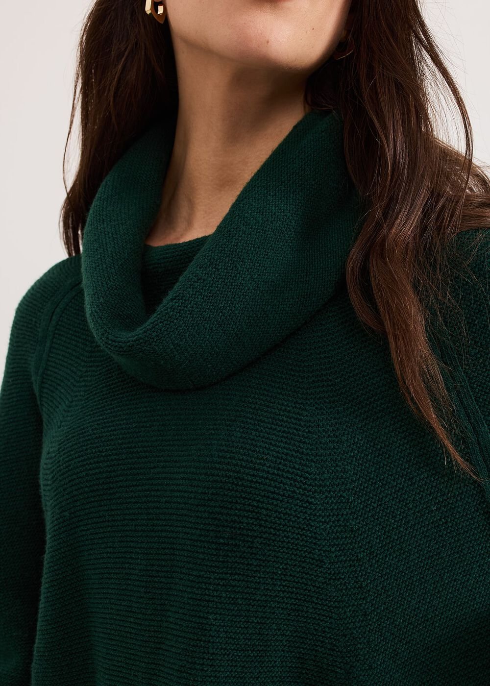 Dahlie Chunky Knit Tunic Mini Dress - Green
