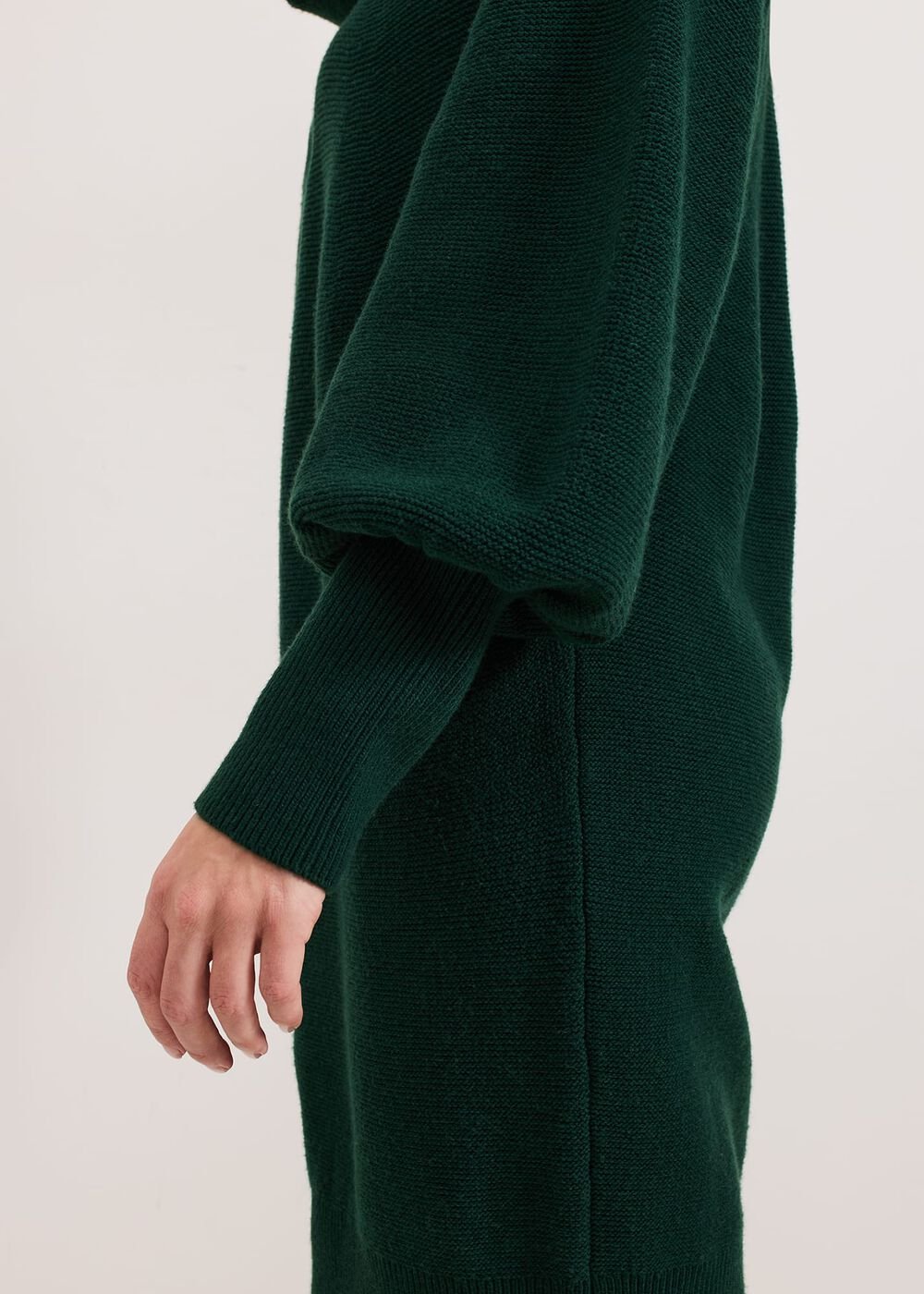 Dahlie Chunky Knit Tunic Mini Dress - Green