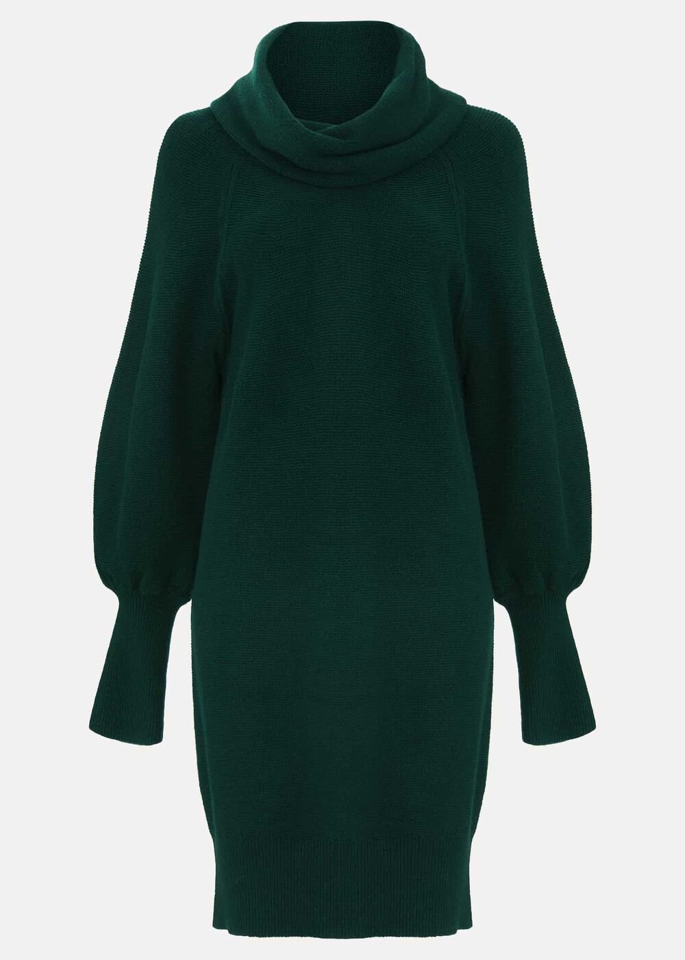 Dahlie Chunky Knit Tunic Mini Dress - Green