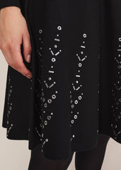 Marley Metal Work Detail Knit Dress - Black