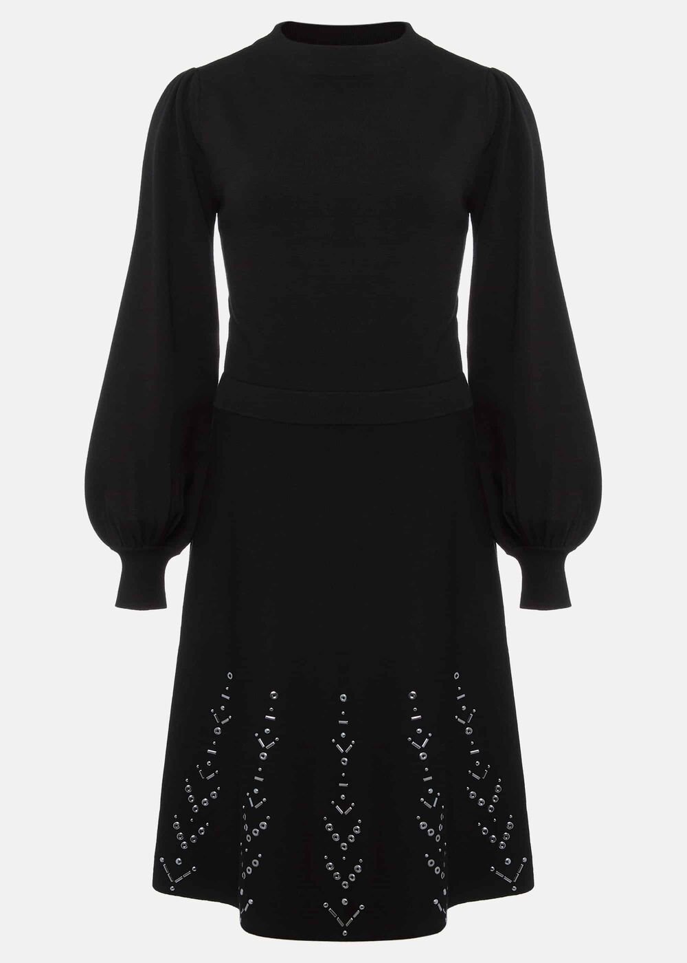 Marley Metal Work Detail Knit Dress - Black