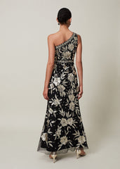 Serafina Embellished Maxi Dress - Black/Gold