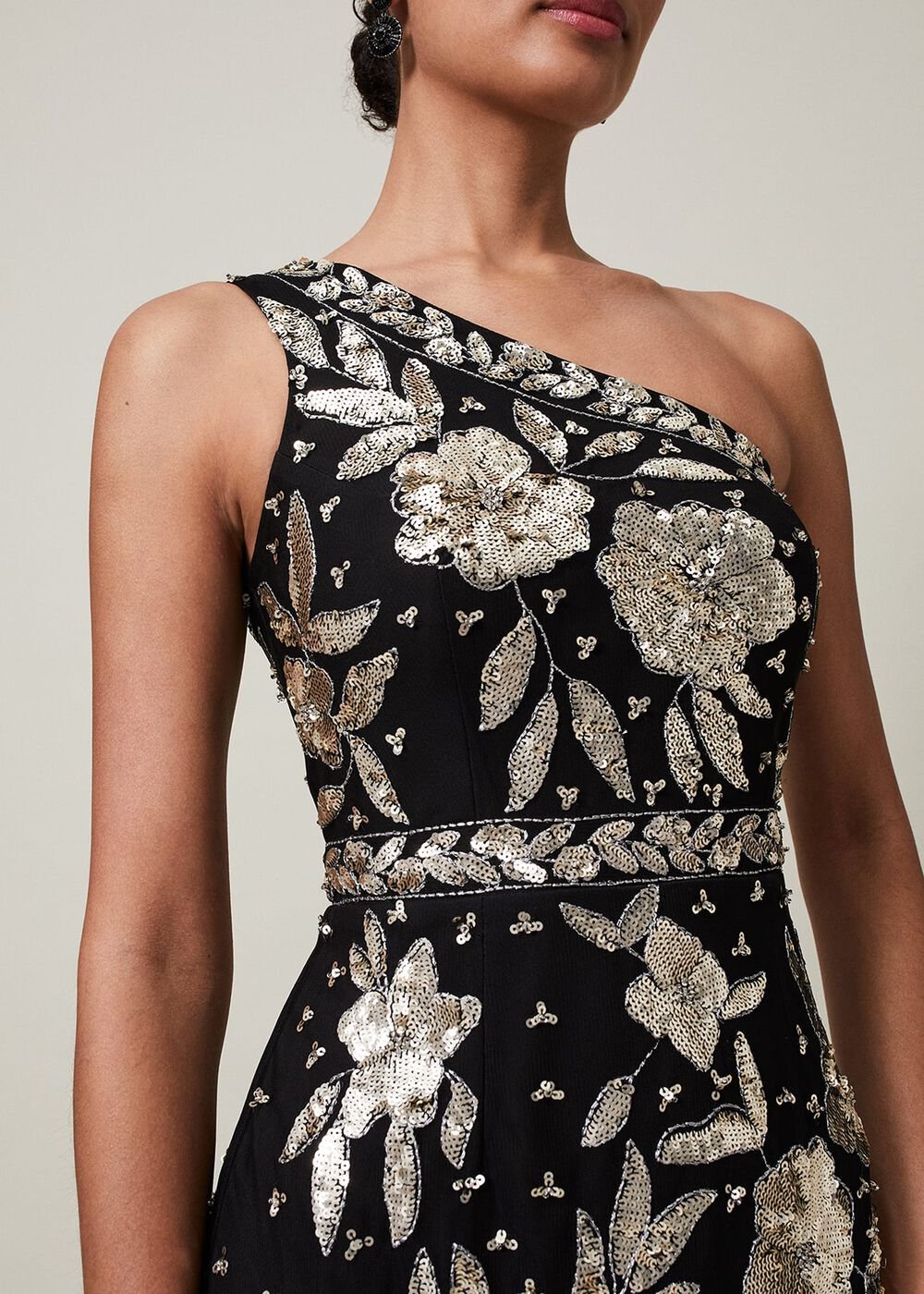Serafina Embellished Maxi Dress - Black/Gold