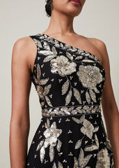 Serafina Embellished Maxi Dress - Black/Gold