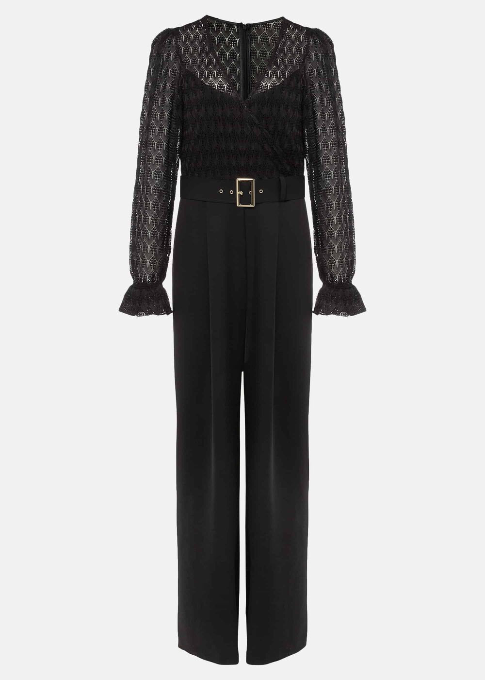 Carly Lace Long Sleeve Jumpsuit - Black