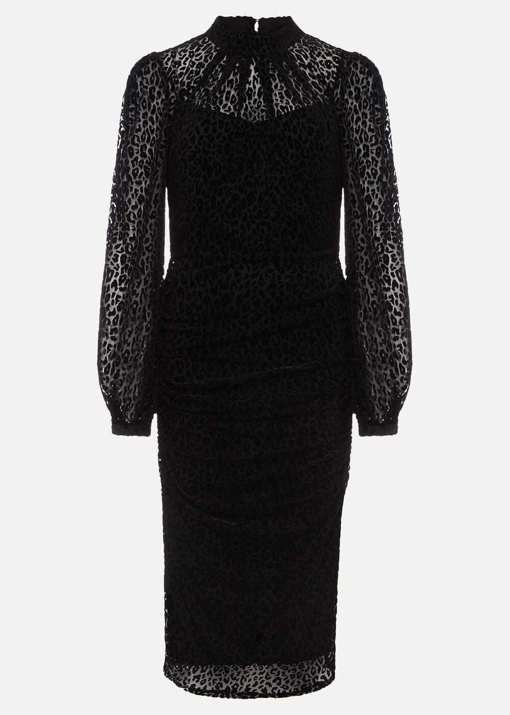 Capriana Leopard Burnout Dress - Black