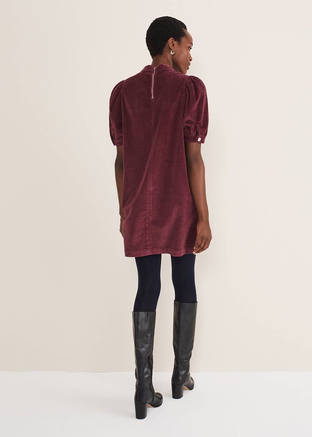 Elektra Corduroy Dress - Burgundy