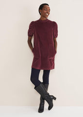 Elektra Corduroy Dress - Burgundy