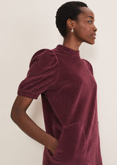Elektra Corduroy Dress - Burgundy