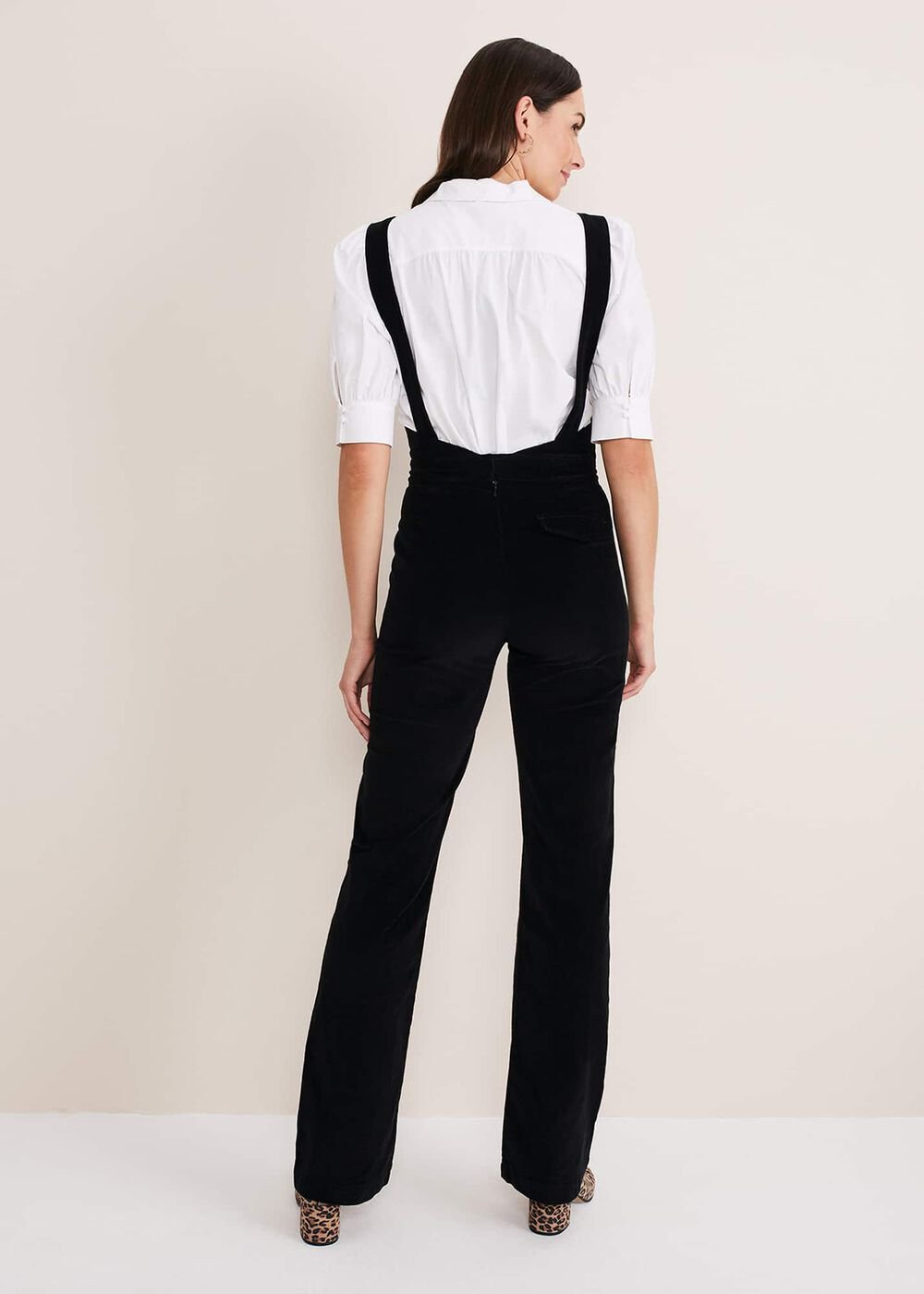 Jasira Corduroy Dungarees - Black