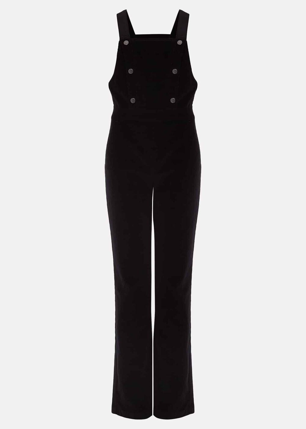Jasira Corduroy Dungarees - Black