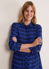 Bregitta Geo Swingdress - Black/Blue