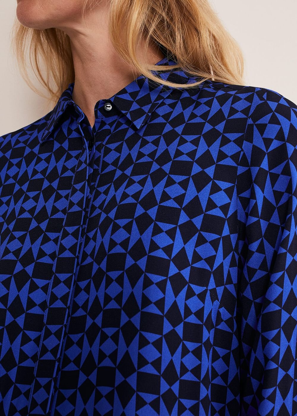 Bregitta Geo Swingdress - Black/Blue