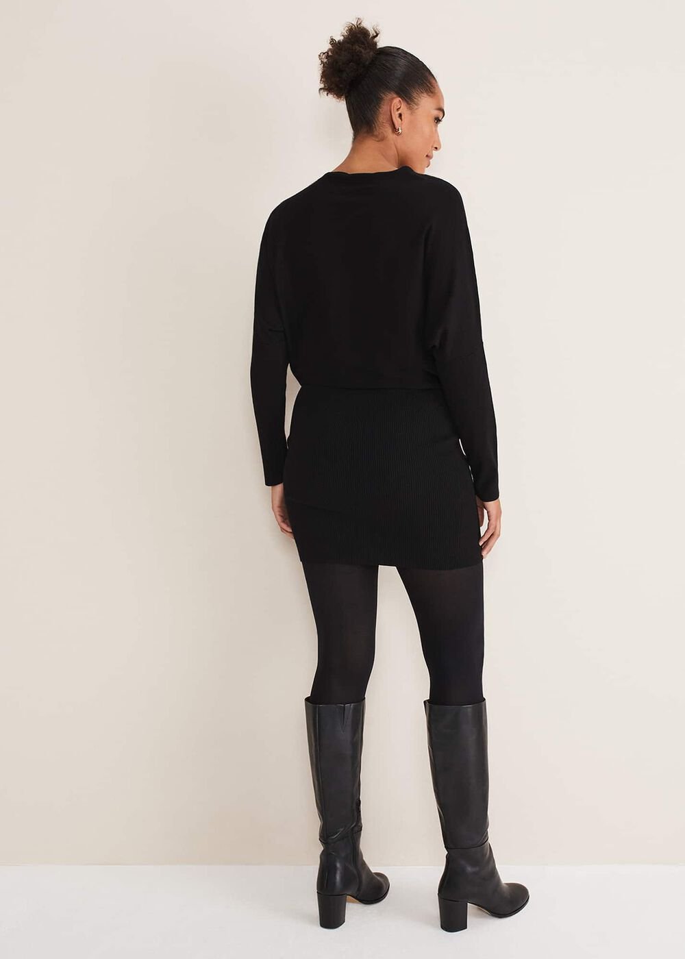 Becca Zip Neck Detail Dress - Black