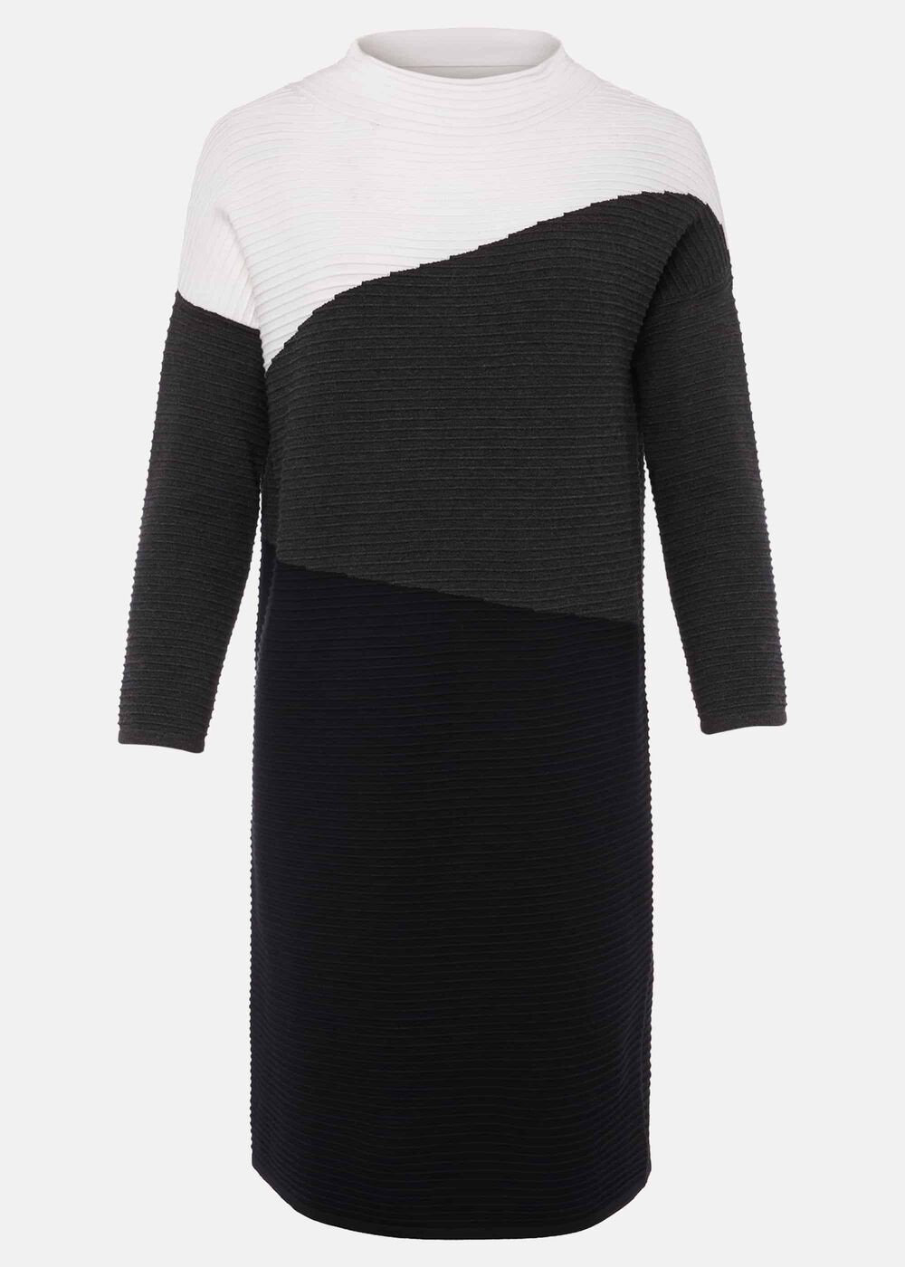 Mali Textured Stitch Colourblock Dress - Black/Multi