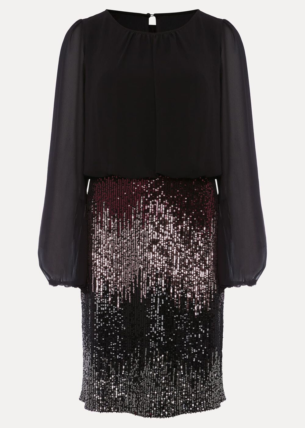 Angel Chiffon Sequin Dress - Black/Multi