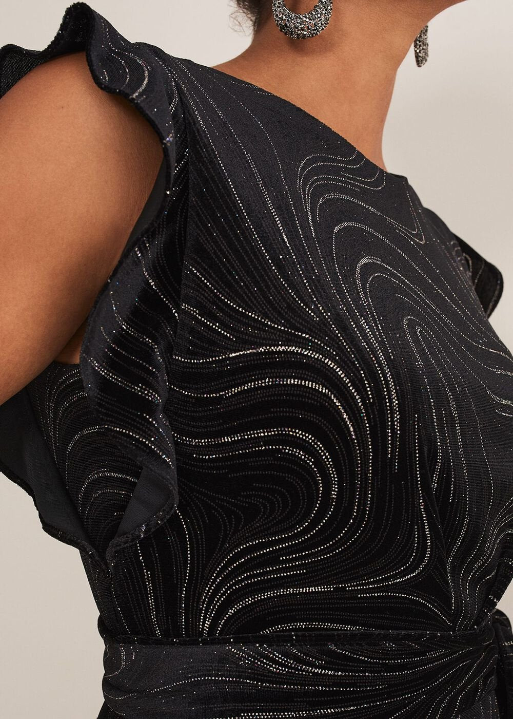 Victoriana Swirl Velvet Jumpsuit - Black/Gold