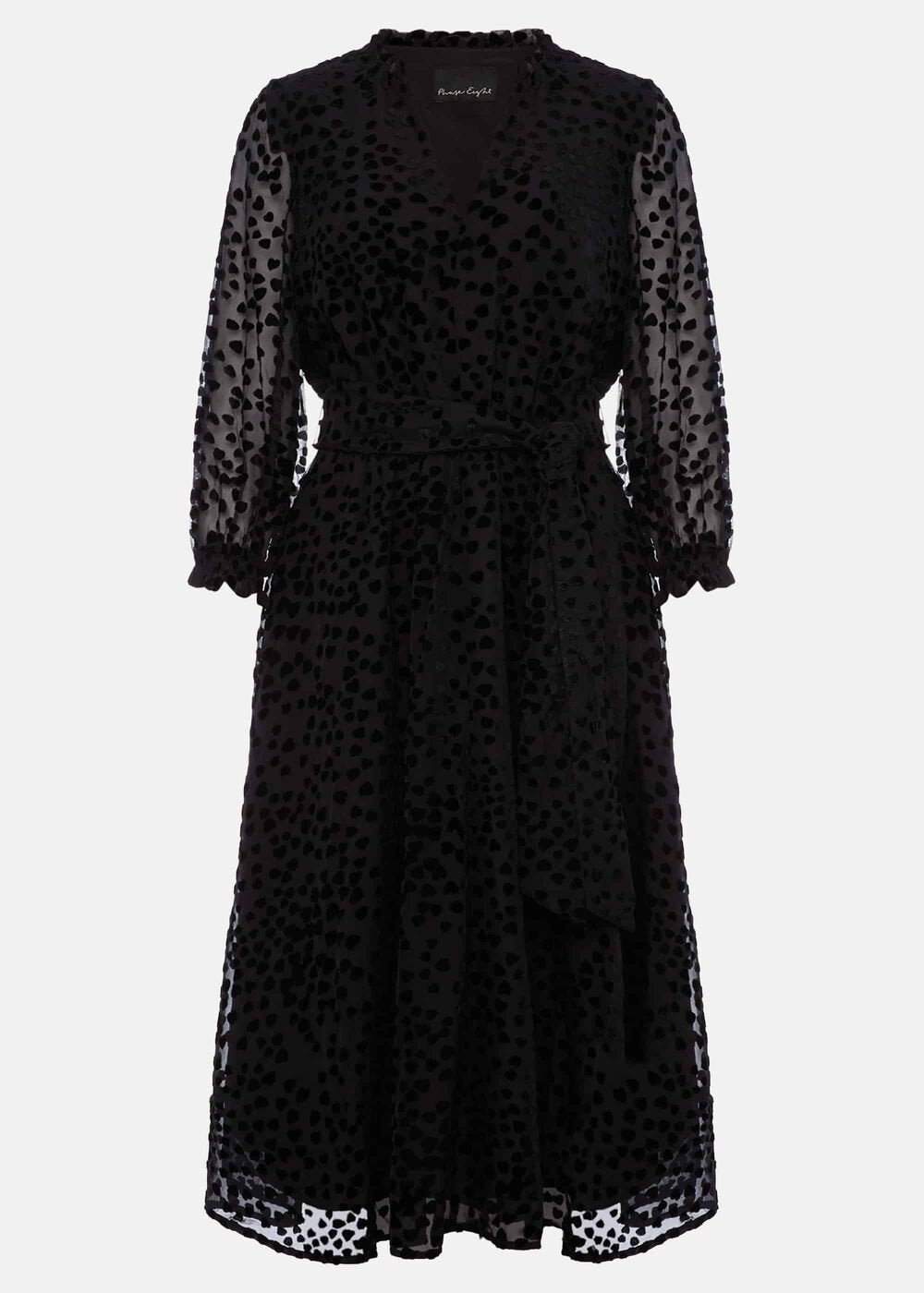 Isador Textured Fit And Flare Midi Dress - Black