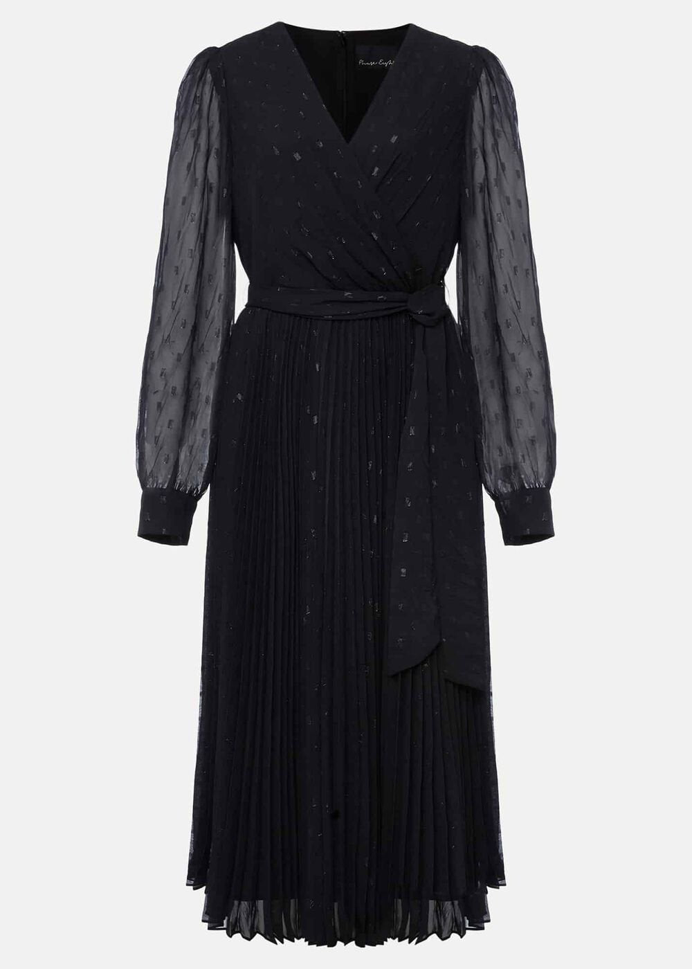 Dani Shimmer Pleat Dress - Black/Silver