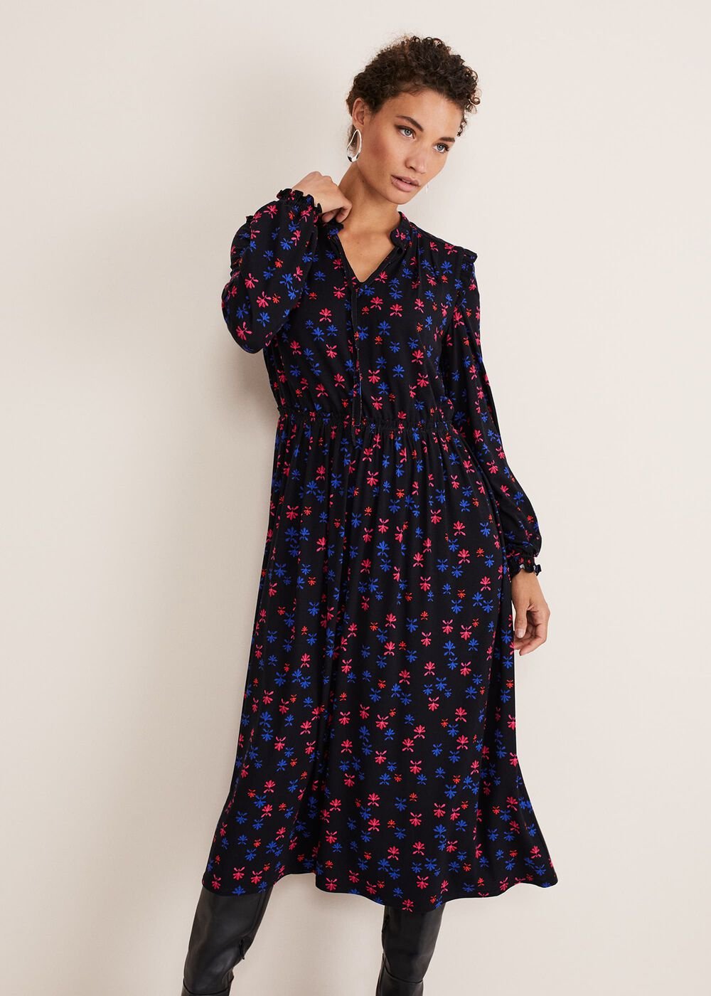 Karleen Ditsy Midi Dress - Multi/Navy