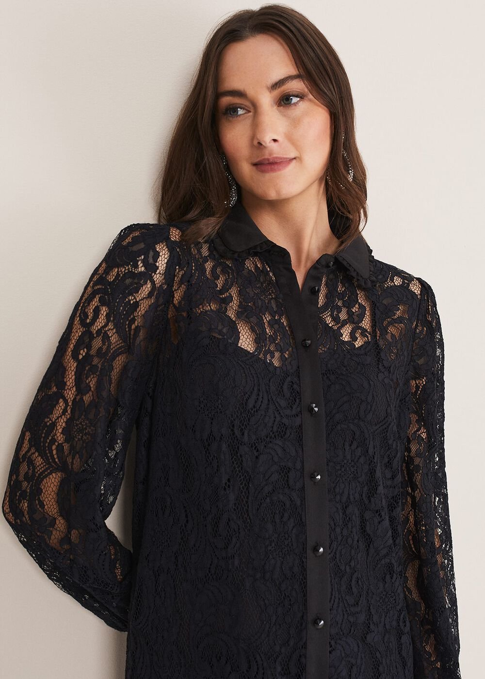 Maisy Lace Swing Dress - Black