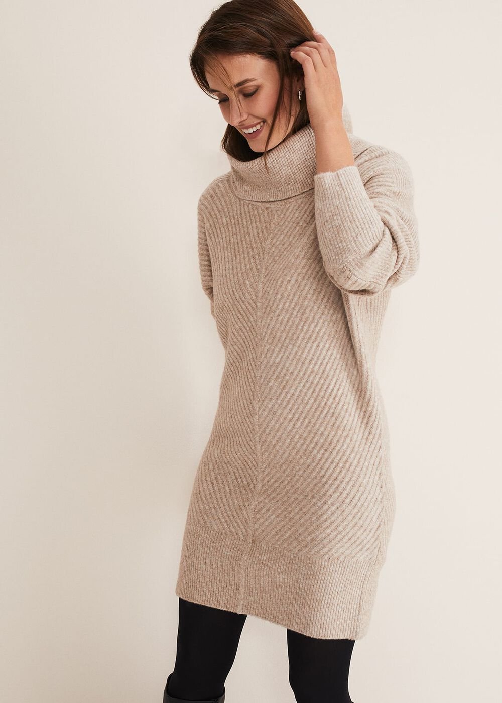 Fillipa Tunic Knit Dress - Oatmeal