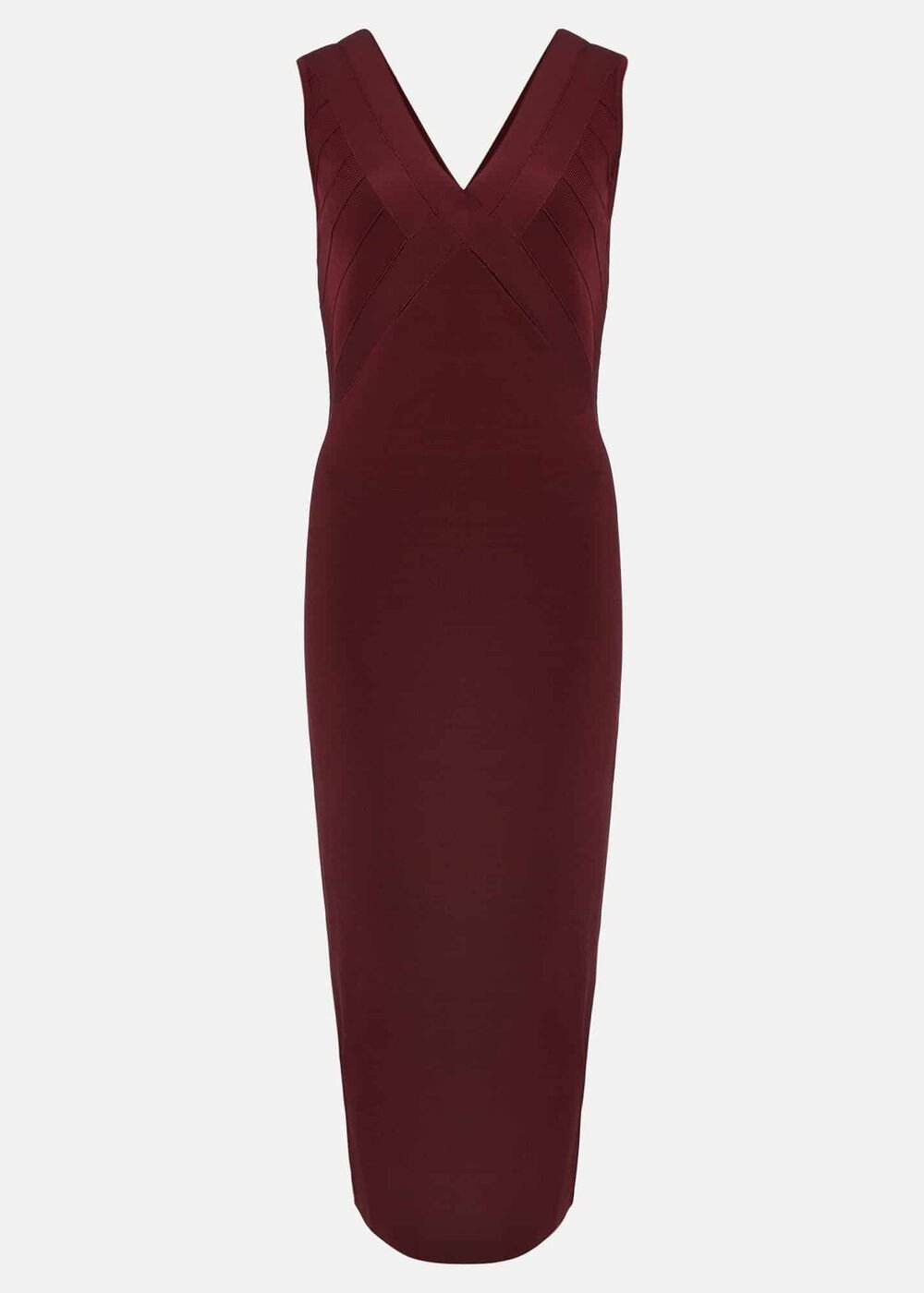 Fressia Cut Out Bandage Dress - Burgundy