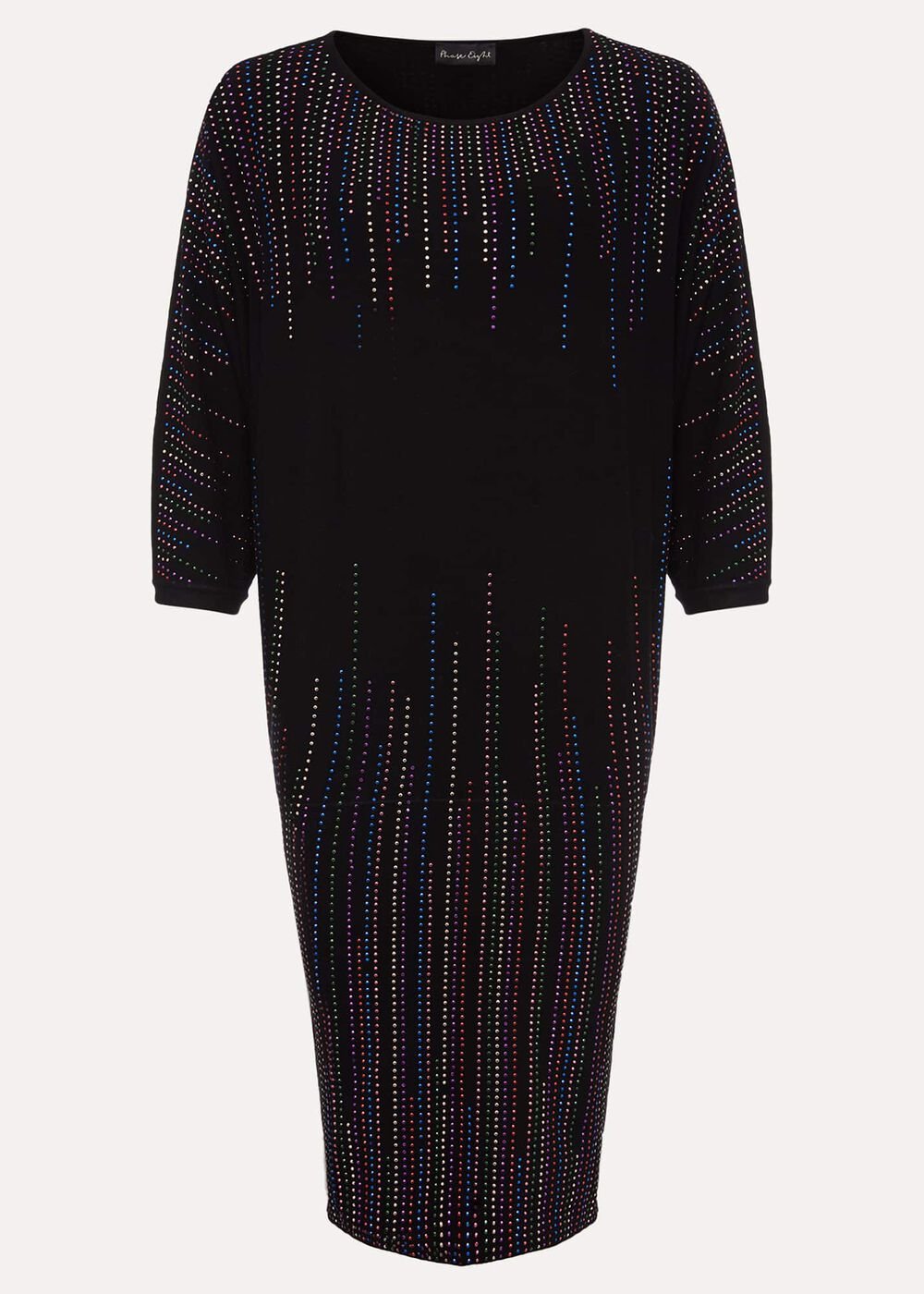 Becca Batwing Knitted Dress - Black/Multi