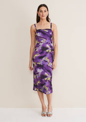 Adelita Abstract Print Dress - Purple Multi