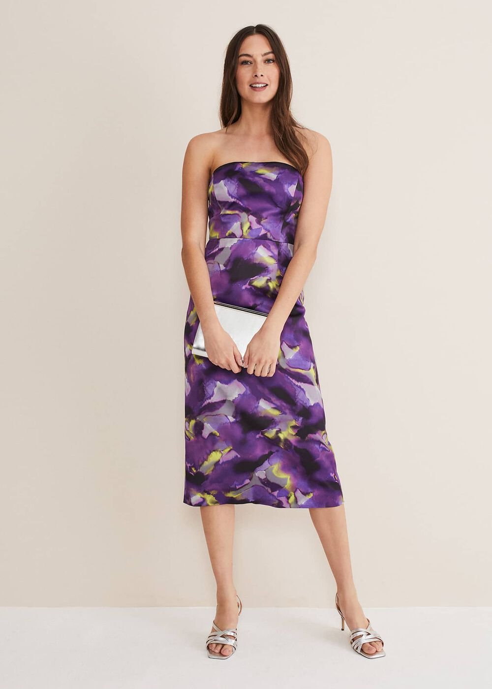 Adelita Abstract Print Dress - Purple Multi