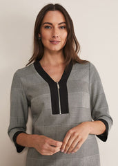 Soraya Check Midi Dress - Black/White