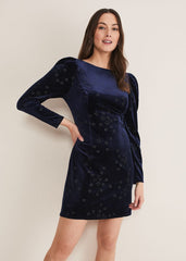 Daria Velvet Star Dress - Midnight/Pewter