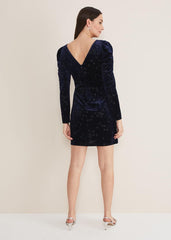 Daria Velvet Star Dress - Midnight/Pewter