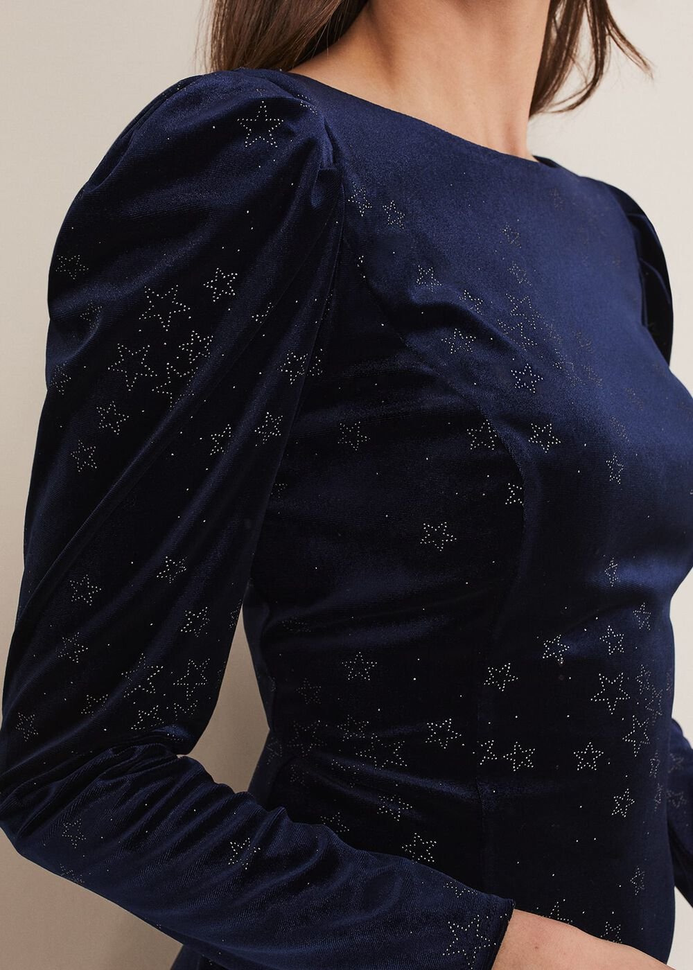 Daria Velvet Star Dress - Midnight/Pewter