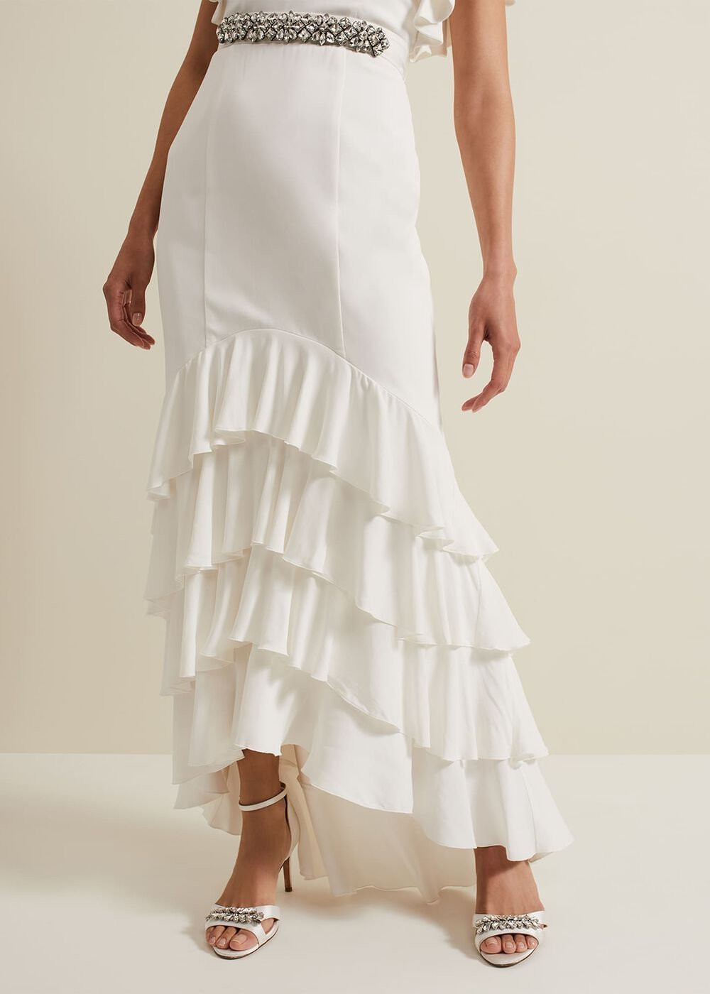 Ellery Frill Maxi Wedding Dress - Parchment
