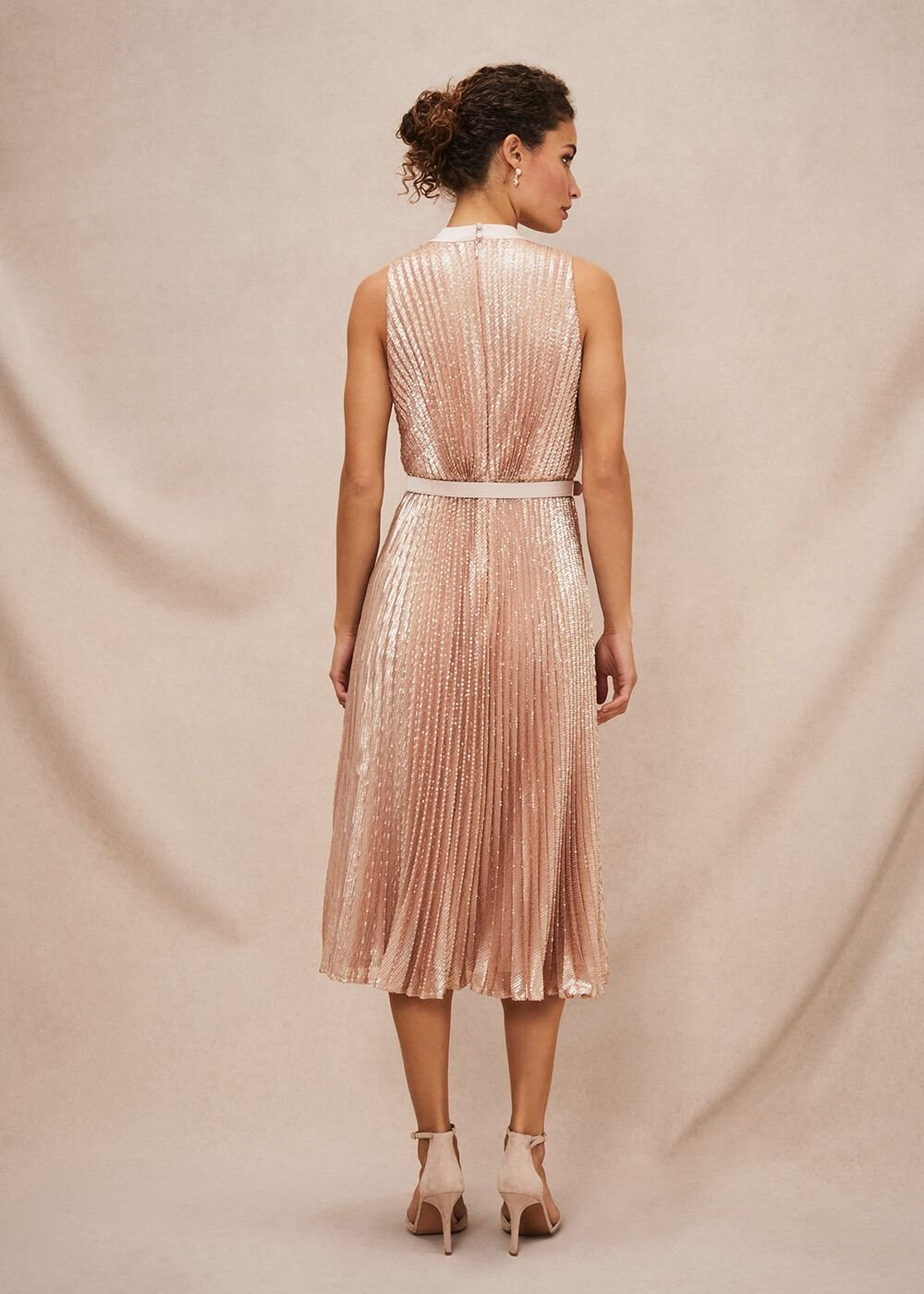 Simara Sequin Dress - Rose Gold