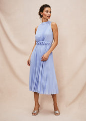 Simara Pleated Midi Dress - Cornflower