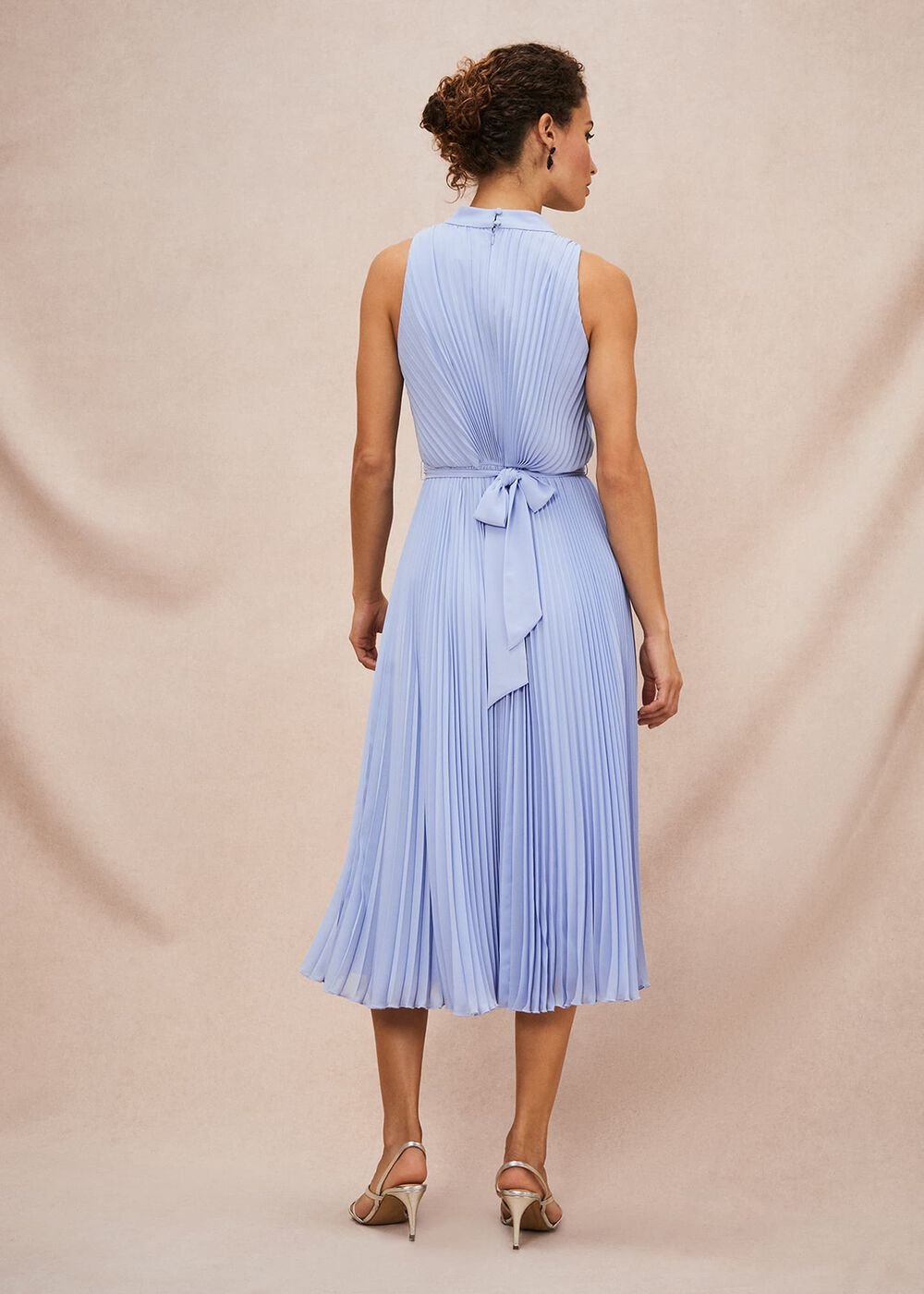 Simara Pleated Midi Dress - Cornflower