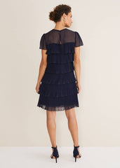 Mimi Pleated Mini Dress - Navy