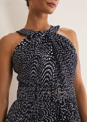 Elsie Spot Dress - Navy/Ivory