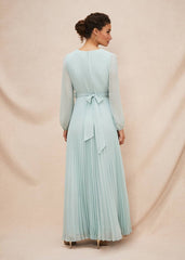 Alecia Pleated Maxi Dress - Peppermint