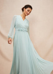 Alecia Pleated Maxi Dress - Peppermint