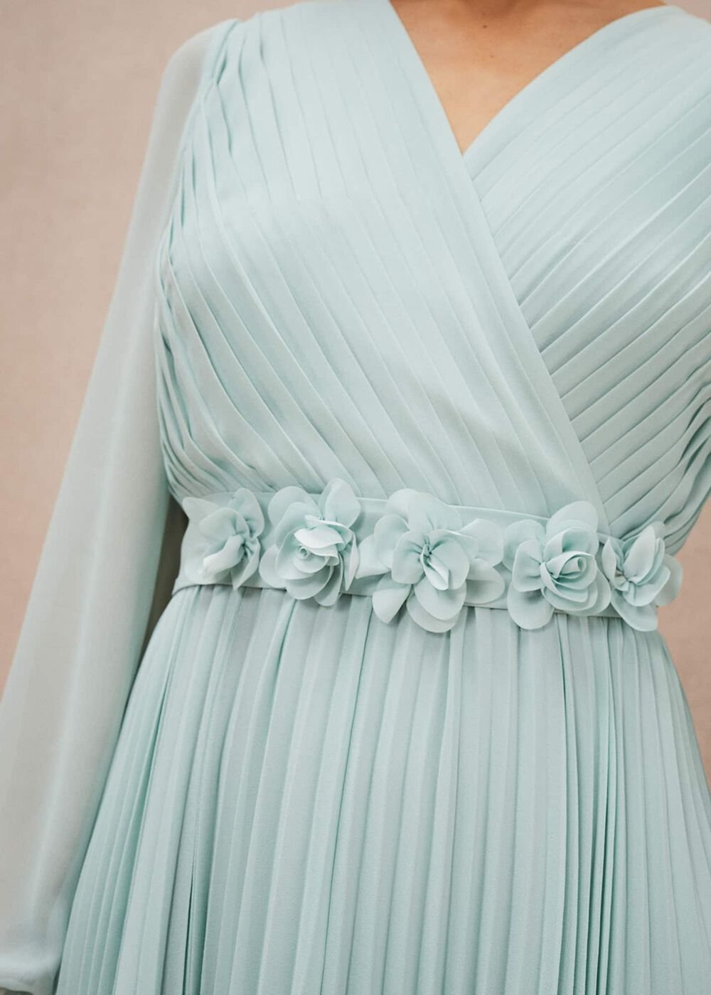 Alecia Pleated Maxi Dress - Peppermint