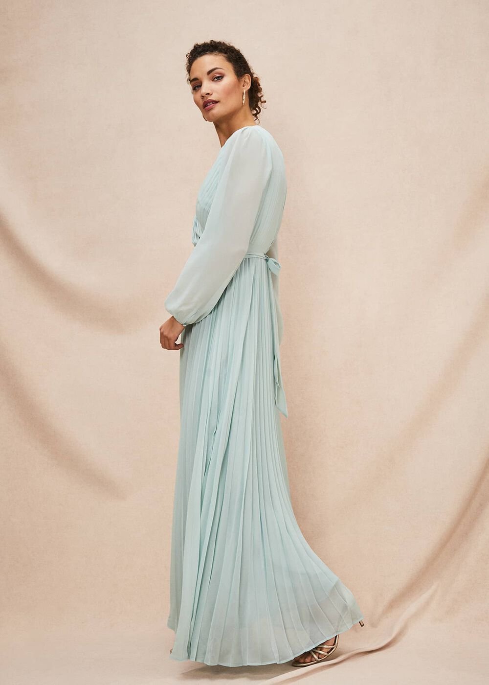 Alecia Pleated Maxi Dress - Peppermint
