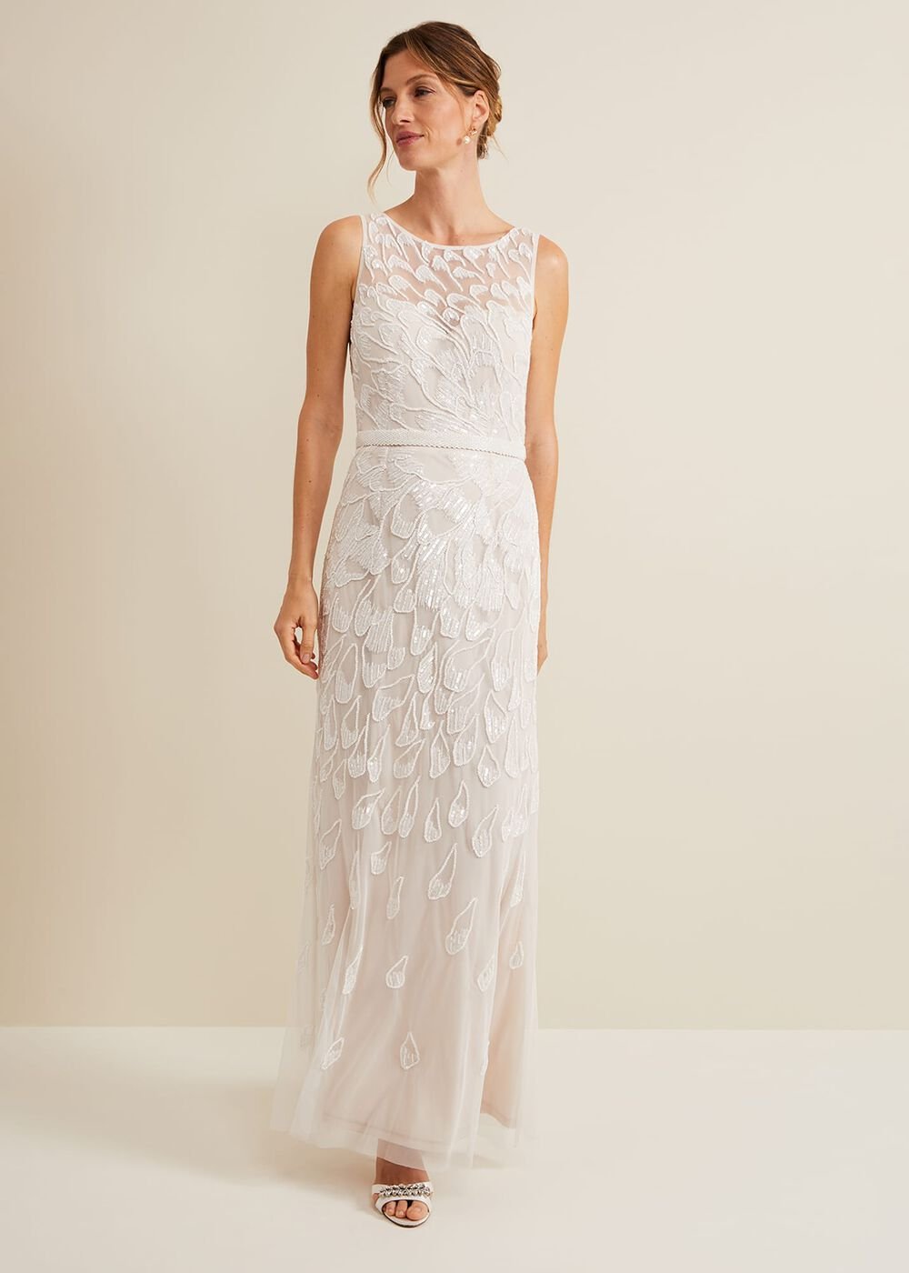 Ottilie Beaded Maxi Wedding Dress - Ivory