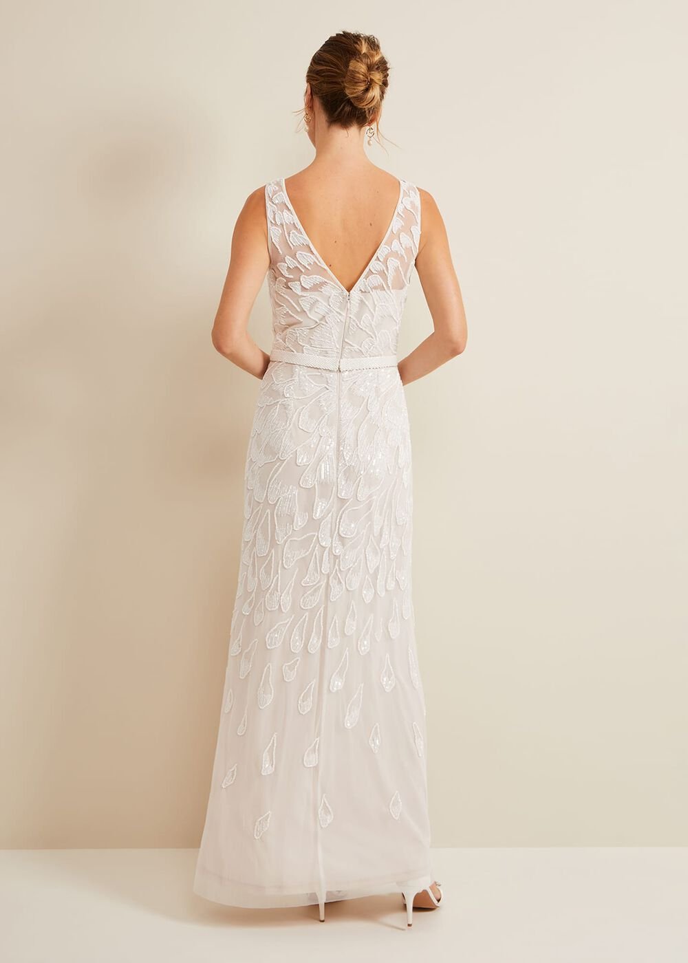 Ottilie Beaded Maxi Wedding Dress - Ivory