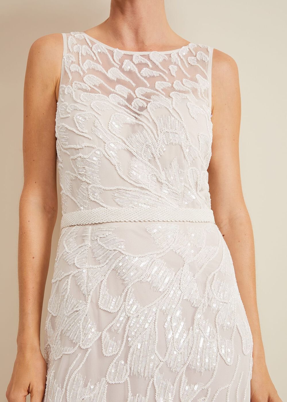 Ottilie Beaded Maxi Wedding Dress - Ivory