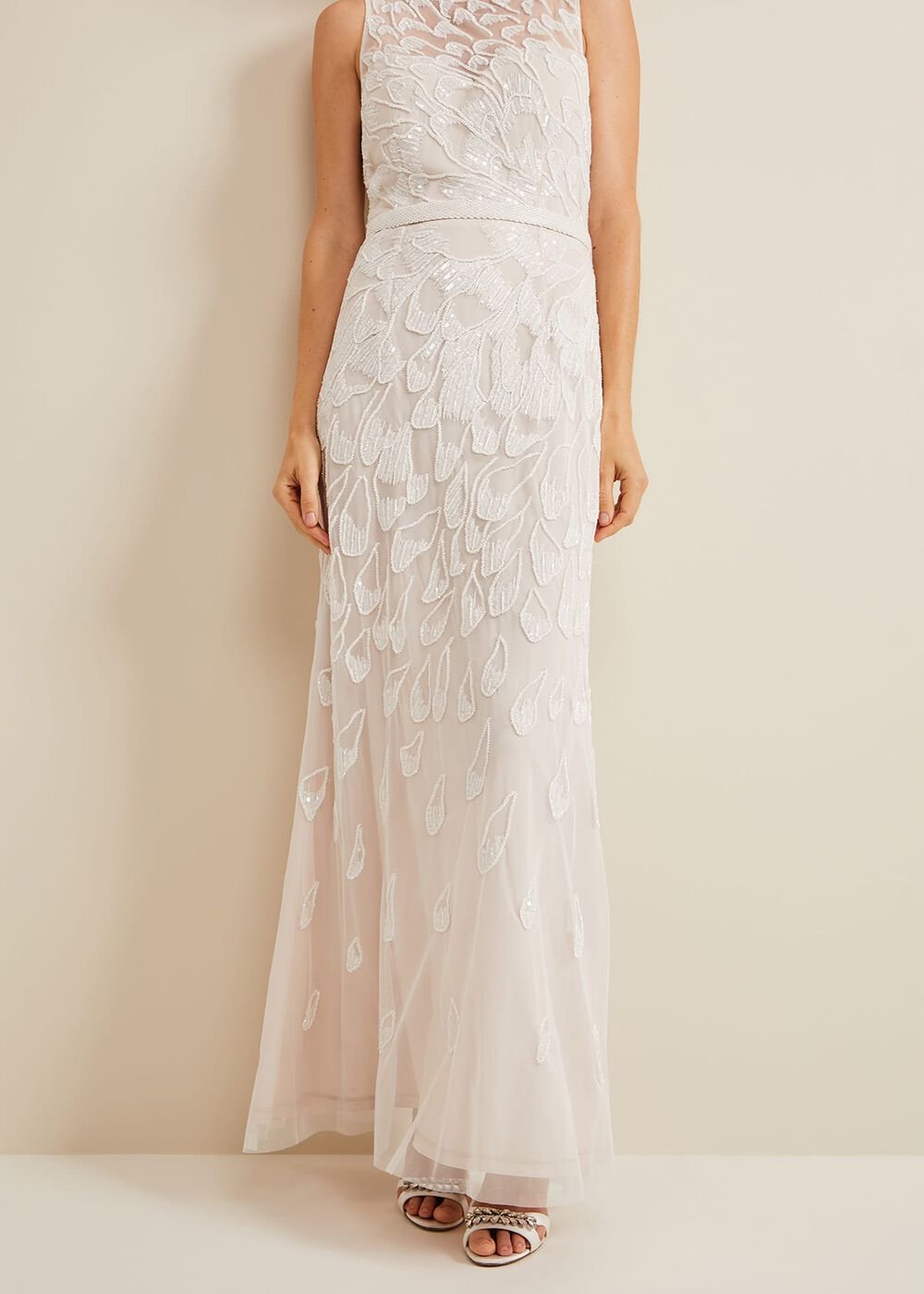 Ottilie Beaded Maxi Wedding Dress - Ivory