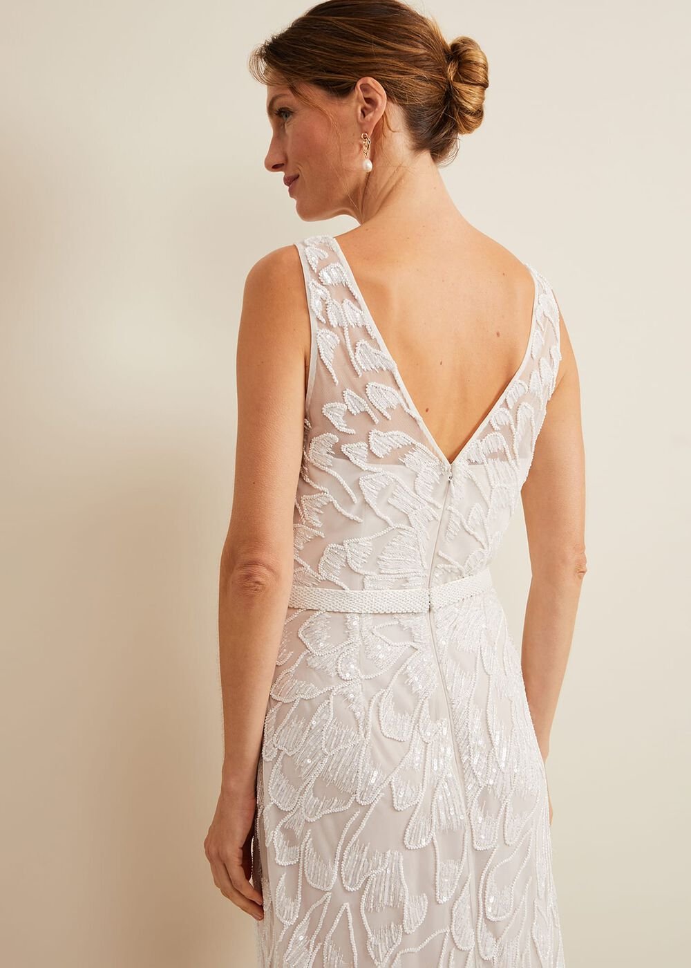 Ottilie Beaded Maxi Wedding Dress - Ivory
