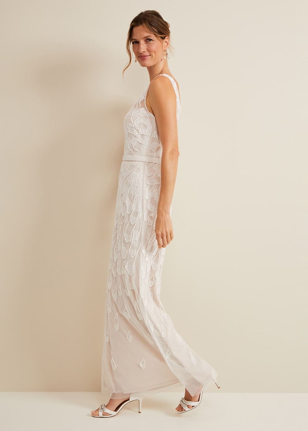 Ottilie Beaded Maxi Wedding Dress - Ivory